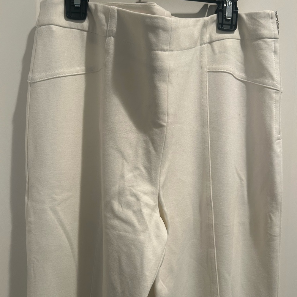 Off White Straight-Leg Pants by Los Angeles Designer, Ryan Roberts Size 12 - Picture 3 of 6